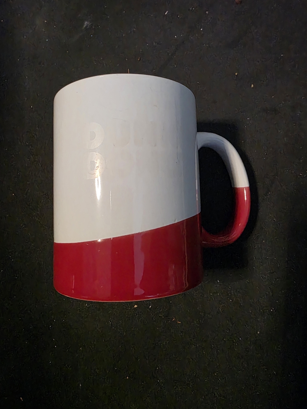 Ceramic Two-Tone Red and White Coffee Mug